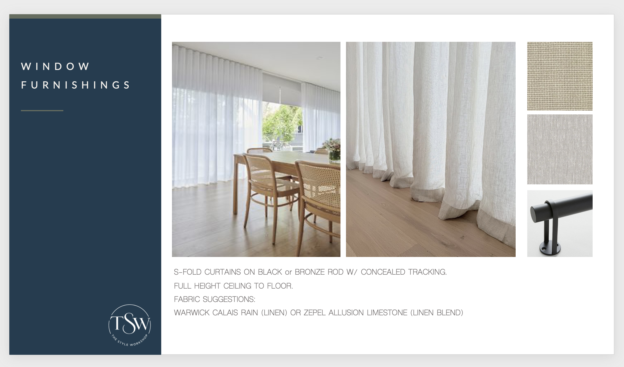 Window furnishings recommendations, The Style Workshop
